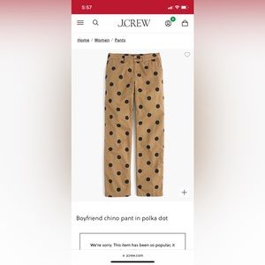 J. Crew polka dot chinos